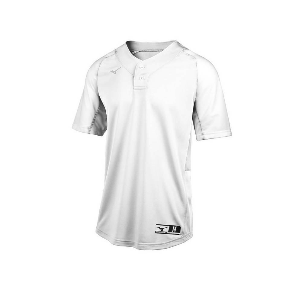 Camisas Mizuno Baseball Aerolite 2-Button - Homem - Branco - RKVZJ9412